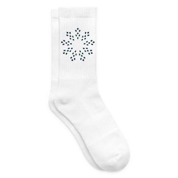 Dunkelblaue Geometrische Schneeflocke - Tennissocken - Weiß - Rechts