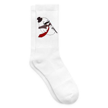 Gentleman Ghost Noir in roter Krawatte - Tennissocken - Weiß - Rechts