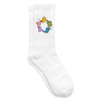 Verschieden, zusammen – Inklusion, Respekt und Nein zum Bu - Tennissocken - Weiß - Rechts