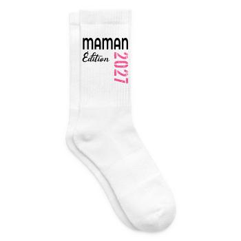 Schwangerschaft ankündigen, Mom Baby 2027, Frankreich - Tennissocken - Weiß - Rechts