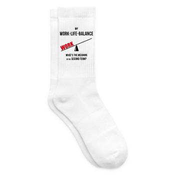 Meine Work-Life-Balance – Zweites Semester? (Wippe POS2C) - Tennissocken - Weiß - Rechts