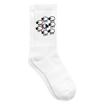 Einzelne französische Schafe | Pyrenäenlinien-Labor - Tennissocken - Weiß - Rechts