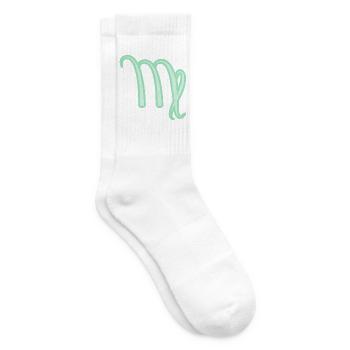 Jungfrau Sternzeichen Pastellgrün - Tennissocken - Weiß - Rechts