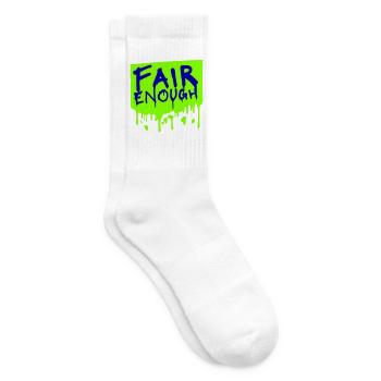 Fair Enough Witty Funny Sarcastic Spruch Logo Text - Tennissocken - Weiß - Rechts
