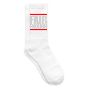 Fair Enough Witty Funny Sarcastic Spruch Logo Text - Tennissocken - Weiß - Rechts