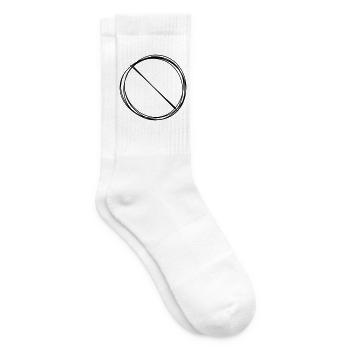 Verbotsschild handgezeichnet - Tennissocken - Weiß - Rechts