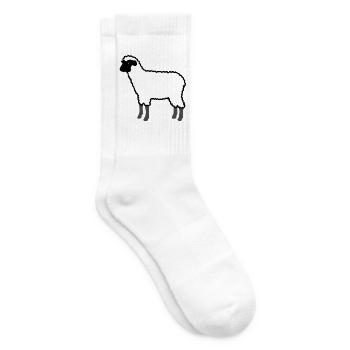 Weißes Schaf Silhouette auf Schwarz - Tennissocken - Weiß - Rechts