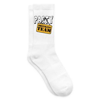 Party Drinking Team , Party Spruch Shirt (25) - Tennissocken - Weiß - Rechts