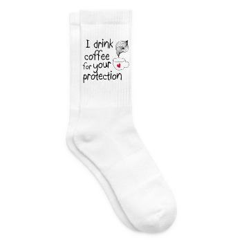Ich trinke Kaffee für Ihren Schutz 2c - Tennissocken - Weiß - Rechts