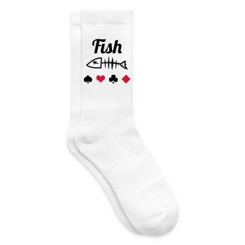 Poker : Fish - Chaussettes de tennis - blanc - Droite