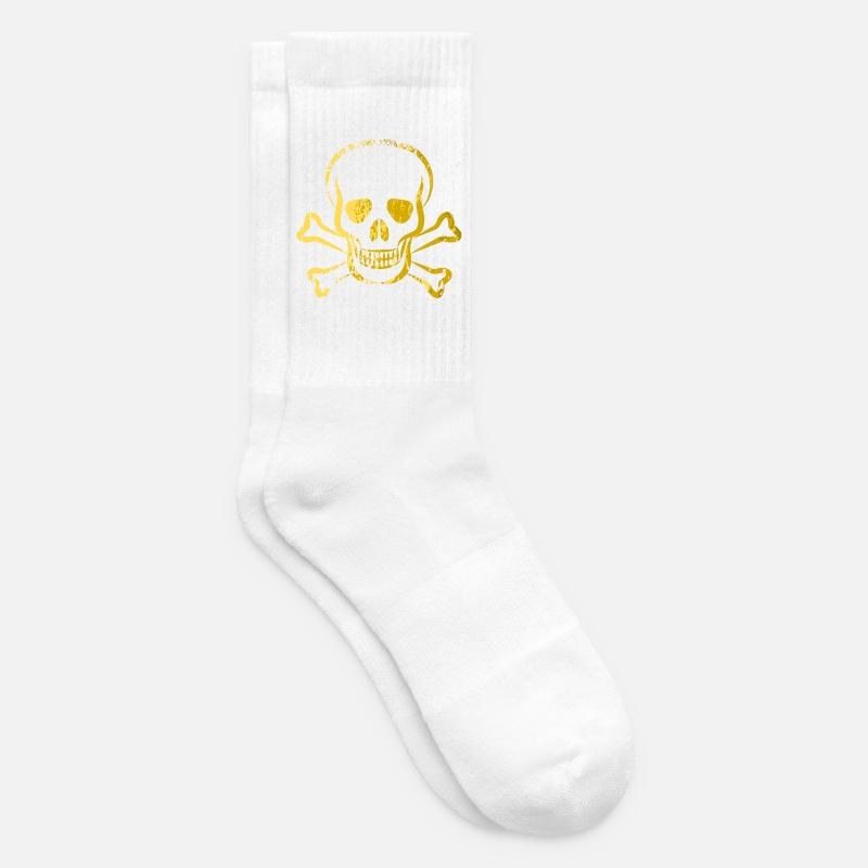 Totenkopf - Skull - Skull & Bones - Tennissocken - Weiß