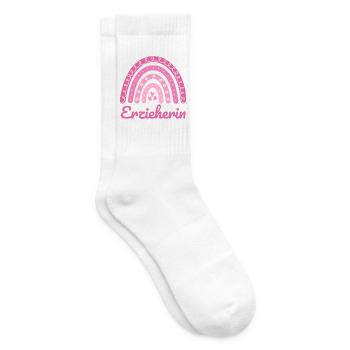 Kindergarten teacher Regenbogen - Tennis socks - white - Right
