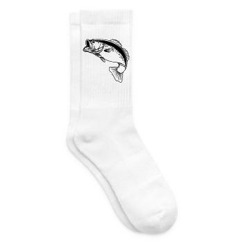 Logo transparent de poisson pour pêcheur - Chaussettes de tennis - blanc - Droite