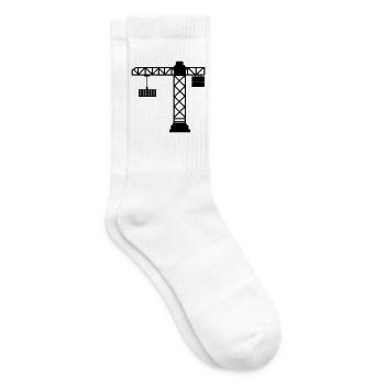 Kran mit Seecontainer - Tennissocken - Weiß - Rechts