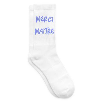 MAITRE. MAÎTRESSE. MERCI. MERCI MAÎTRE. VACANCES. - Chaussettes de tennis - blanc - Droite
