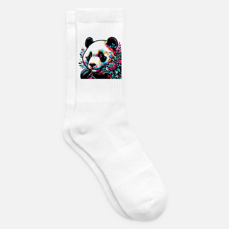 Panda - Tennissocken - Weiß