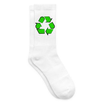 Neon Recycling Icon - Tennis socks - white - Right