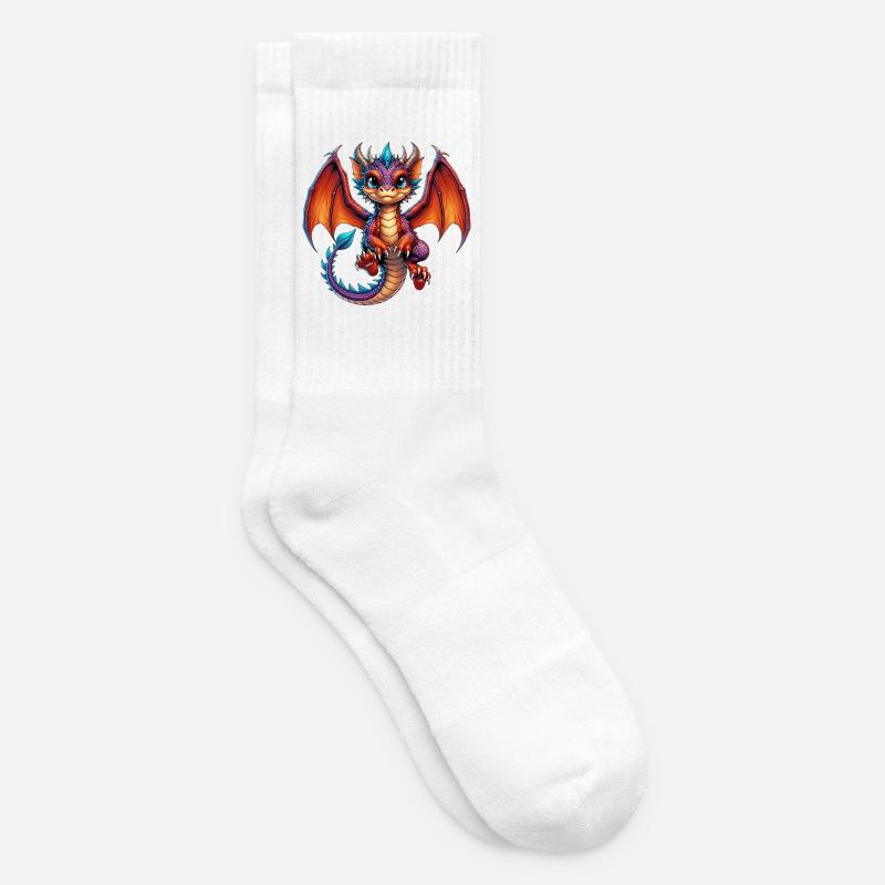 Drache - Tennissocken - Weiß