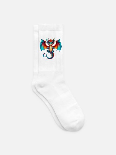 Drache - Tennissocken - Weiß
