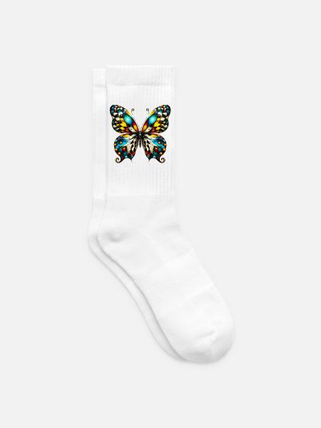 Schmetterling - Tennissocken - Weiß