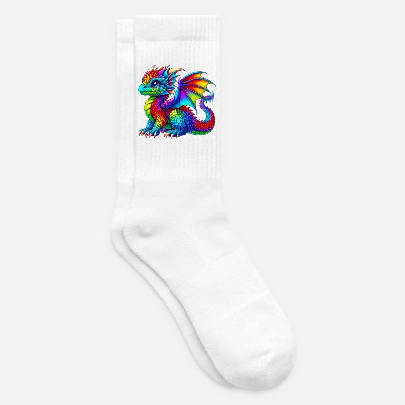 Drache - Tennissocken - Weiß