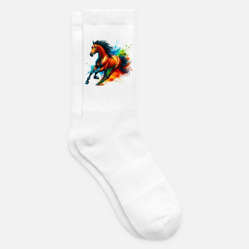 Pferd - Tennissocken - Weiß