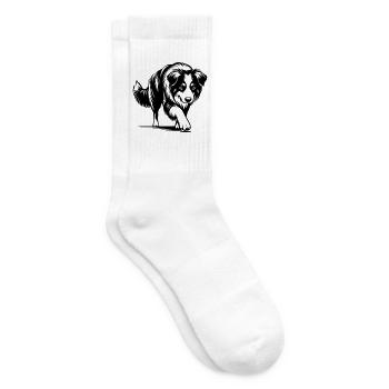 Australian Shepherd - Tennis socks - white - Right