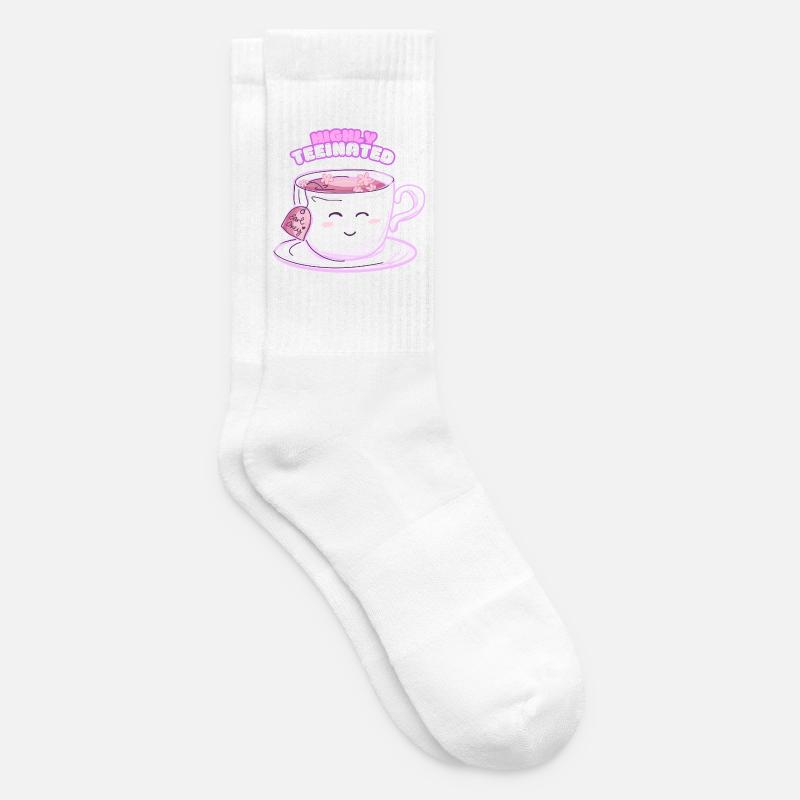 Highly Teeinated – Funny tee shirt with smiling - Tennis socks - white