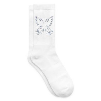 Chrom Metallic Feenflügel Schmetterling Design - Tennissocken - Weiß - Rechts