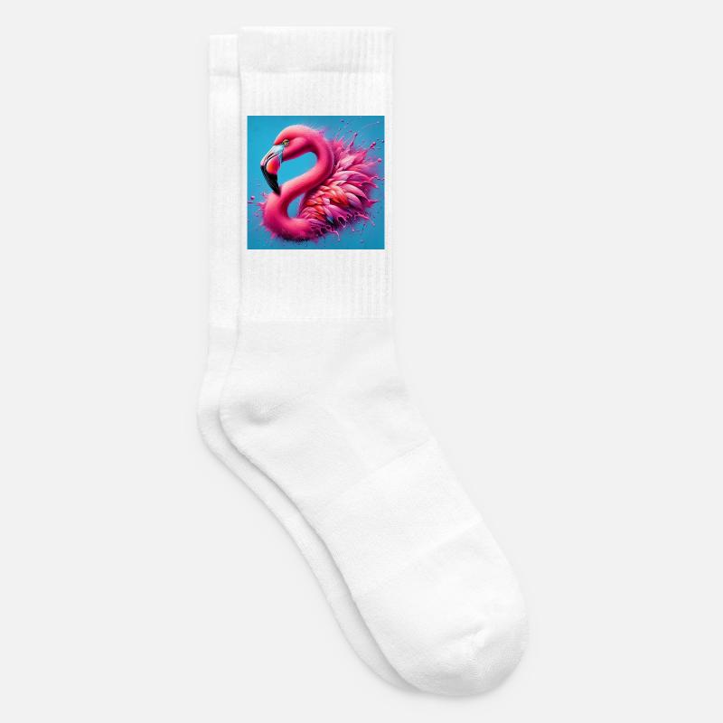 Flamingo - Tennissocken - Weiß