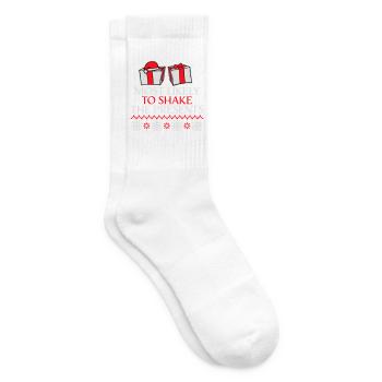 Most Likely to Shake the Presents Weihnachten Spaß - Tennissocken - Weiß - Rechts