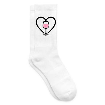 Herz + Roséwein – Rosé Lover - Tennissocken - Weiß - Rechts