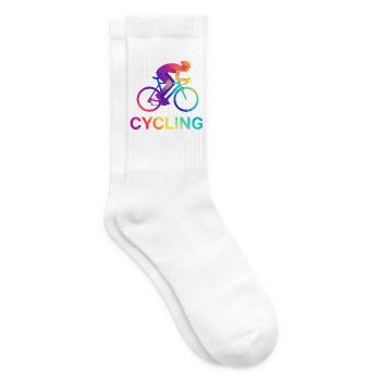 Lebendiges Regenbogen-Radfahrerdesign - Tennissocken - Weiß - Rechts