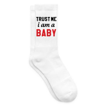 Trust Me I Am a Baby - Tennis socks - white - Right