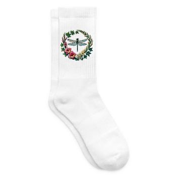 Cadre de couronne florale en forme de libellule - Chaussettes de tennis - blanc - Droite