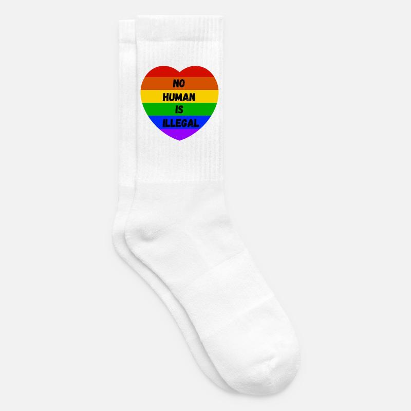 No Human Is Illegal - Tennissocken - Weiß