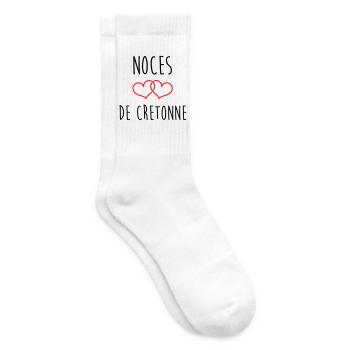 Cretonne wedding 19 years of love - Tennis socks - white - Right
