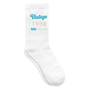 Vintage 1988 – Ski Club Retro Birth Year Gift - Tennis socks - white - Right