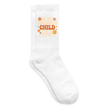 Dans l’humour de l’ère de My Younger Child et de la famille des filles - Chaussettes de tennis - blanc - Droite