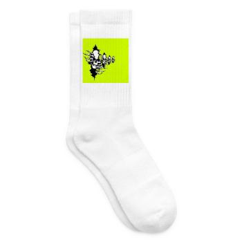 Collier squelette jaune fluo - Chaussettes de tennis - blanc - Droite