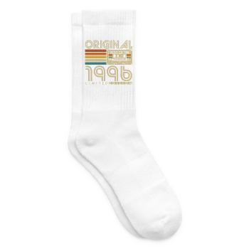 Cadeau vintage rétro vintage d’anniversaire 1996 - Chaussettes de tennis - blanc - Droite
