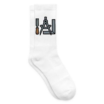 Tischler Werkzeuge Grafik - Tennissocken - Weiß - Rechts