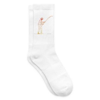 Angler Grafik Retro Stil - Tennissocken - Weiß - Rechts