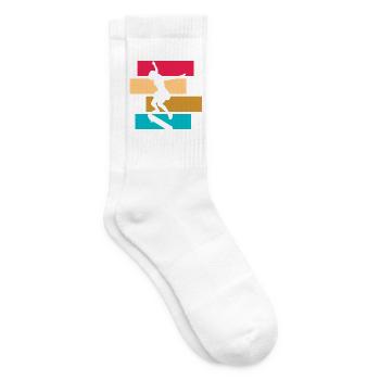 Skateboard Skater Retro Vintage Skaten Geschenk - Tennissocken - Weiß - Rechts