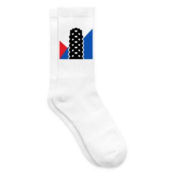 MTB Reifenprofil Abzeichen - Tennissocken - Weiß - Rechts