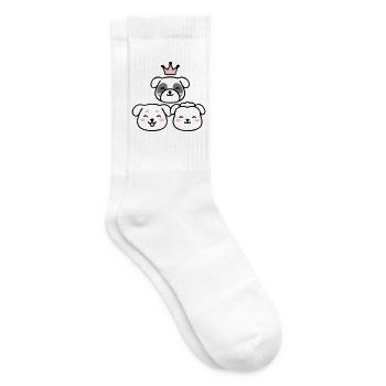 Hunde Welpen Krone Logo - Tennissocken - Weiß - Rechts
