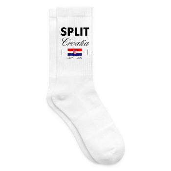 Split Kroatien Koordinaten Reise Souvenir - Tennissocken - Weiß - Rechts