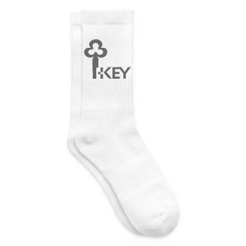The Key to Success Is Starting – Motivationsspruch - Tennissocken - Weiß - Rechts