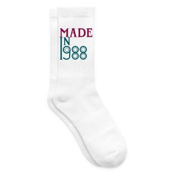 Hergestellt 1988 Retro-Abzeichen - Tennissocken - Weiß - Rechts