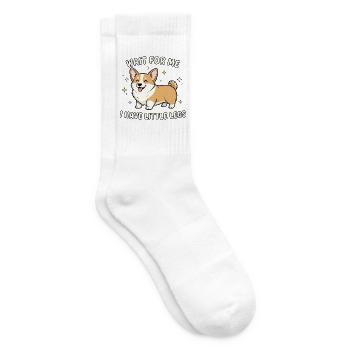Corgi mit kurzen Beinen - Tennissocken - Weiß - Rechts
